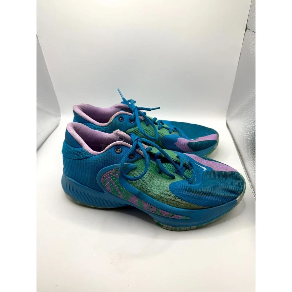 Nike Zoom Freak 4 GS Birthstone DQ0553-400 Kids 7 Sneaker‎ Blue Basketball Shoes